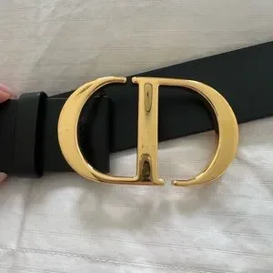 Christian Dior wide leather belt, size 85. Christian Dior Black Braided 30 Montaigne Wide Belt - Size  main image 2